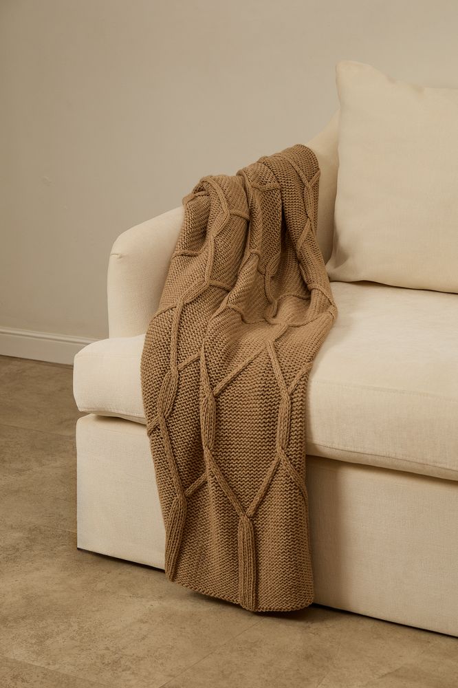 Плед Curve Verve, бежевый меланж