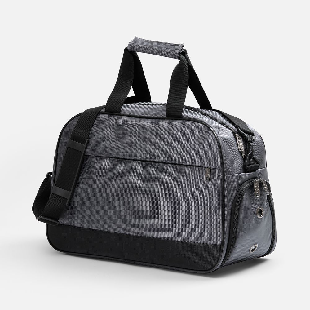 Спортивная сумка Atlantes, светло-серая с черным Спортивная сумка Atlantes, светло-серая с черным