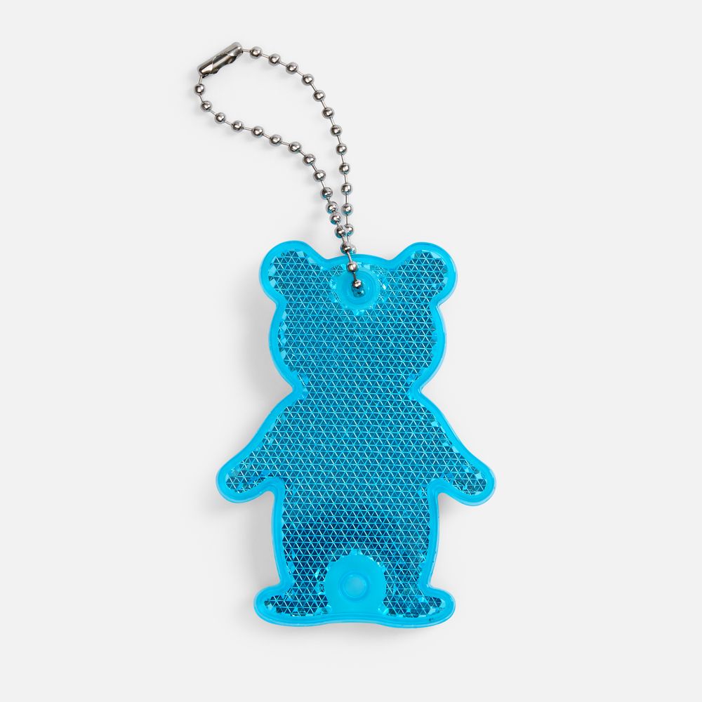 Пешеходный светоотражатель с цепочкой «Мишка», синий Пешеходный светоотражатель с цепочкой «Мишка», синий