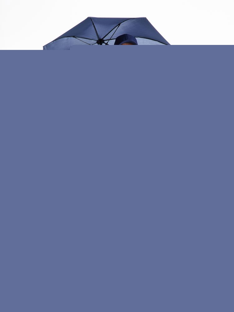 Зонт-трость Magic с проявляющимся рисунком в клетку, темно-синий