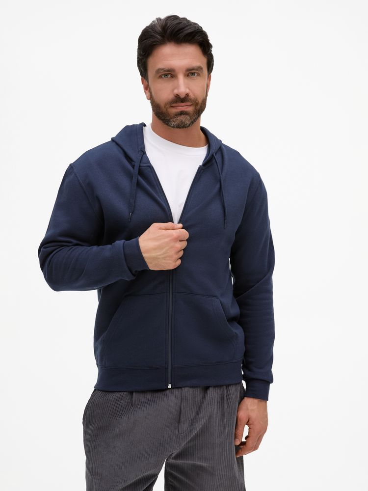 Толстовка унисекс Stone темно-синяя, размер XL