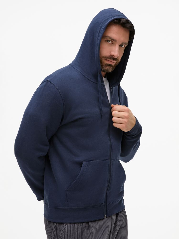 Толстовка унисекс Stone темно-синяя, размер XL