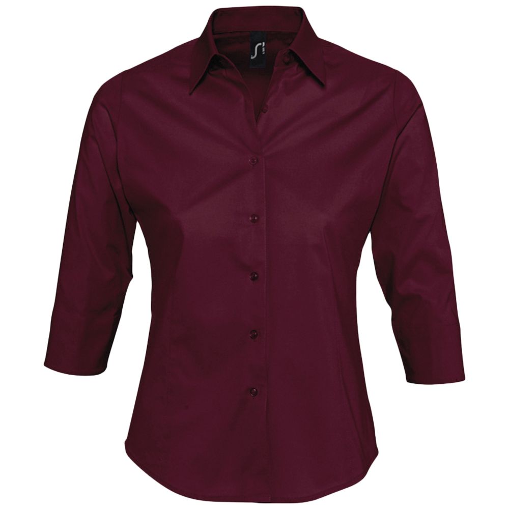 Рубашка женская с рукавом 3/4 Effect 140 бордовая, размер XXL