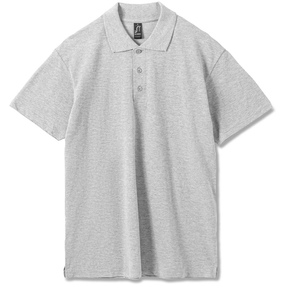 Рубашка поло мужская Summer 170 светло-серый меланж, размер XL