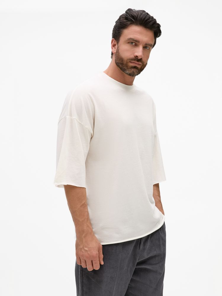 Футболка унисекс T1, молочно-белая, размер M/L