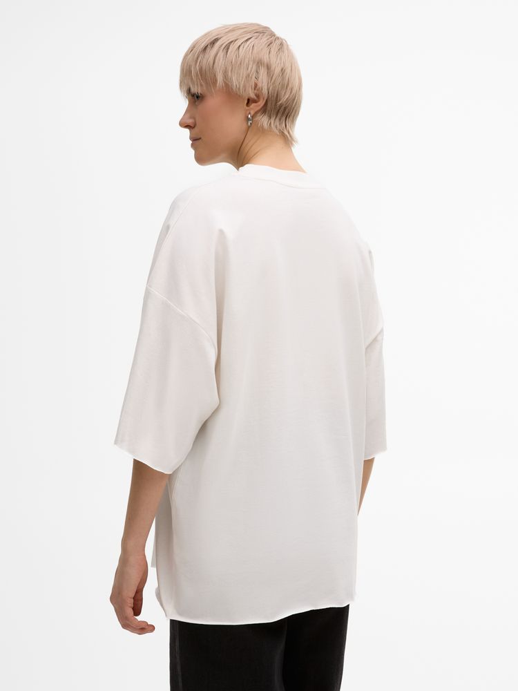 Футболка унисекс T1, молочно-белая, размер M/L