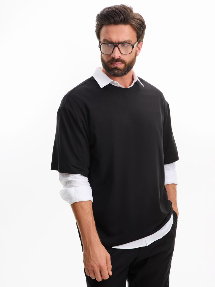 Футболка оверсайз унисекс Lavinia, черная, размер XS/S