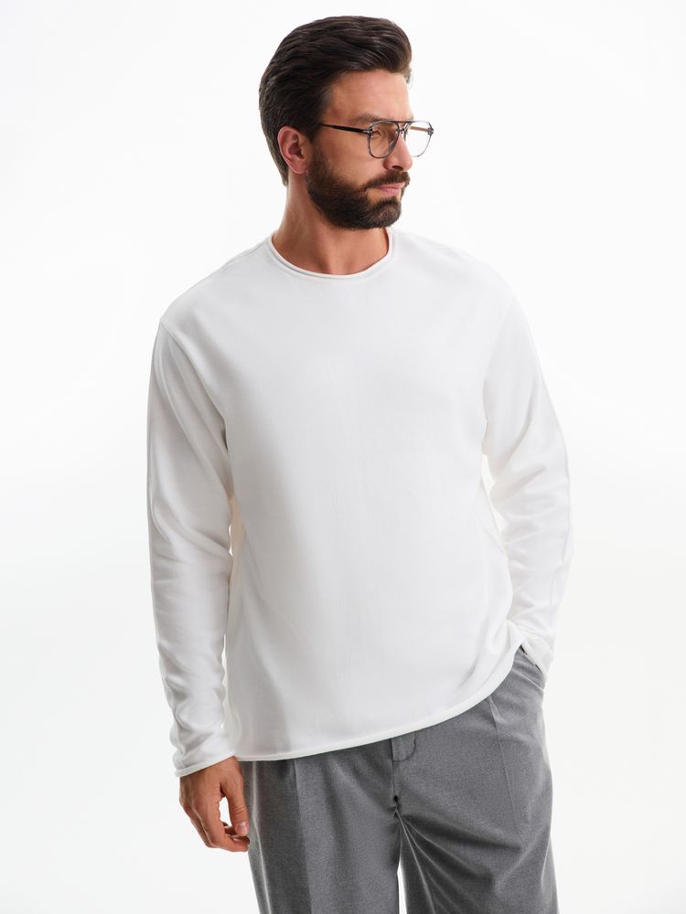 Лонгслив унисекс Siluetti Fuori, молочно-белый, размер S/M