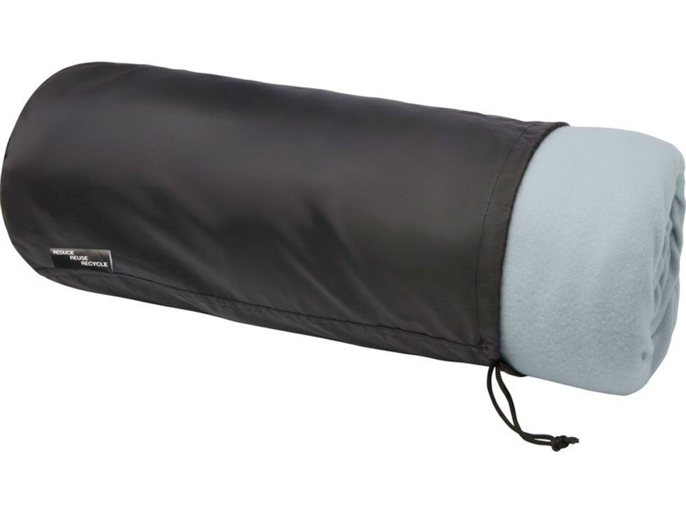 Плед Marigold из флиса из вторичного ПЭТ и искусственного меха, серый/белый Плед Marigold из флиса из вторичного ПЭТ и искусственного меха, серый/белый