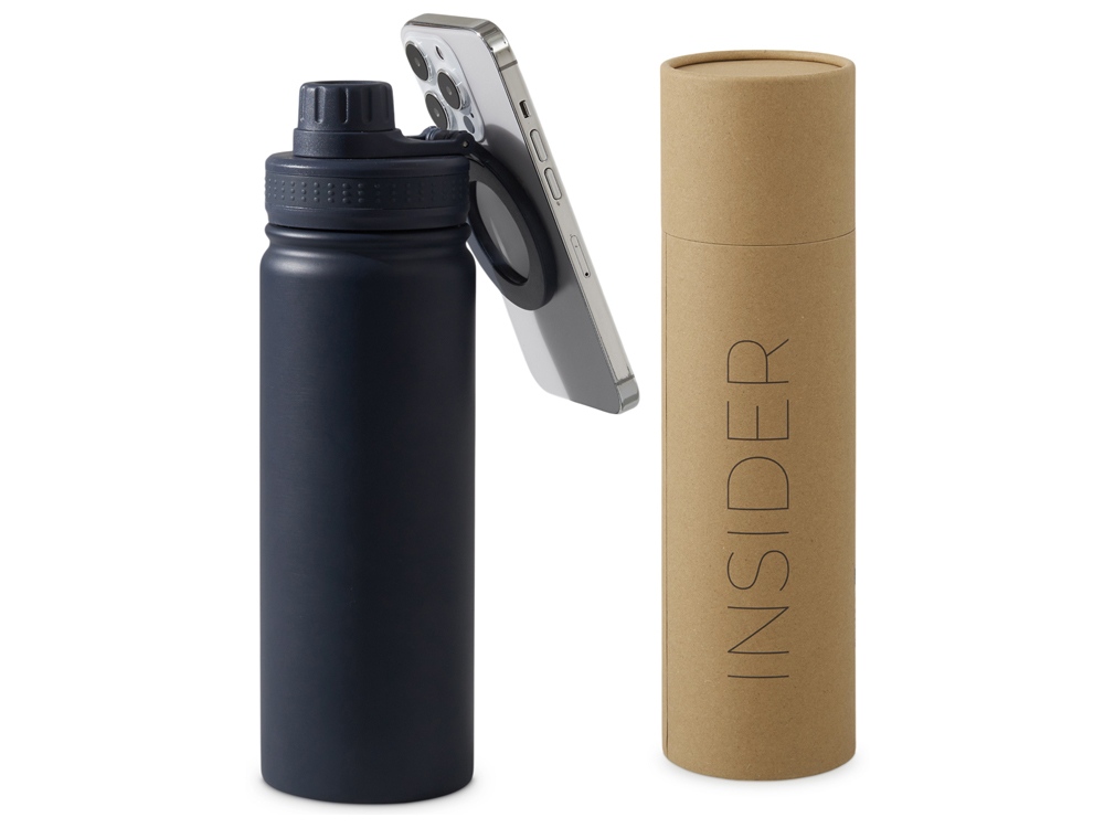 Вакуумная термобутылка с magsafe-держателем INSIDER, 600 мл, синий Вакуумная термобутылка с magsafe-держателем INSIDER, 600 мл, синий
