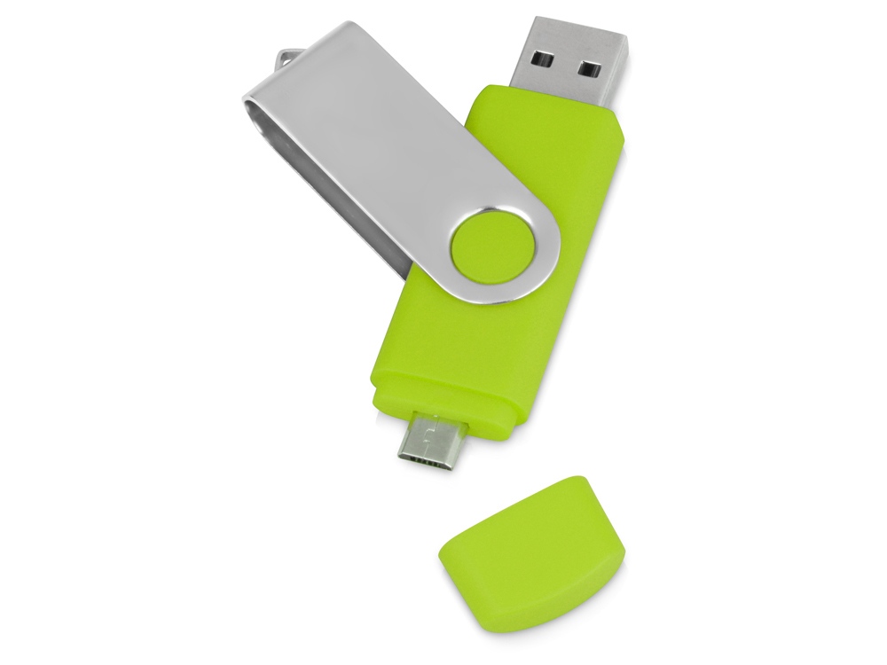 USB/micro USB-флешка 2.0 на 16 Гб Квебек OTG, зеленое яблоко USB/micro USB-флешка 2.0 на 16 Гб Квебек OTG, зеленое яблоко
