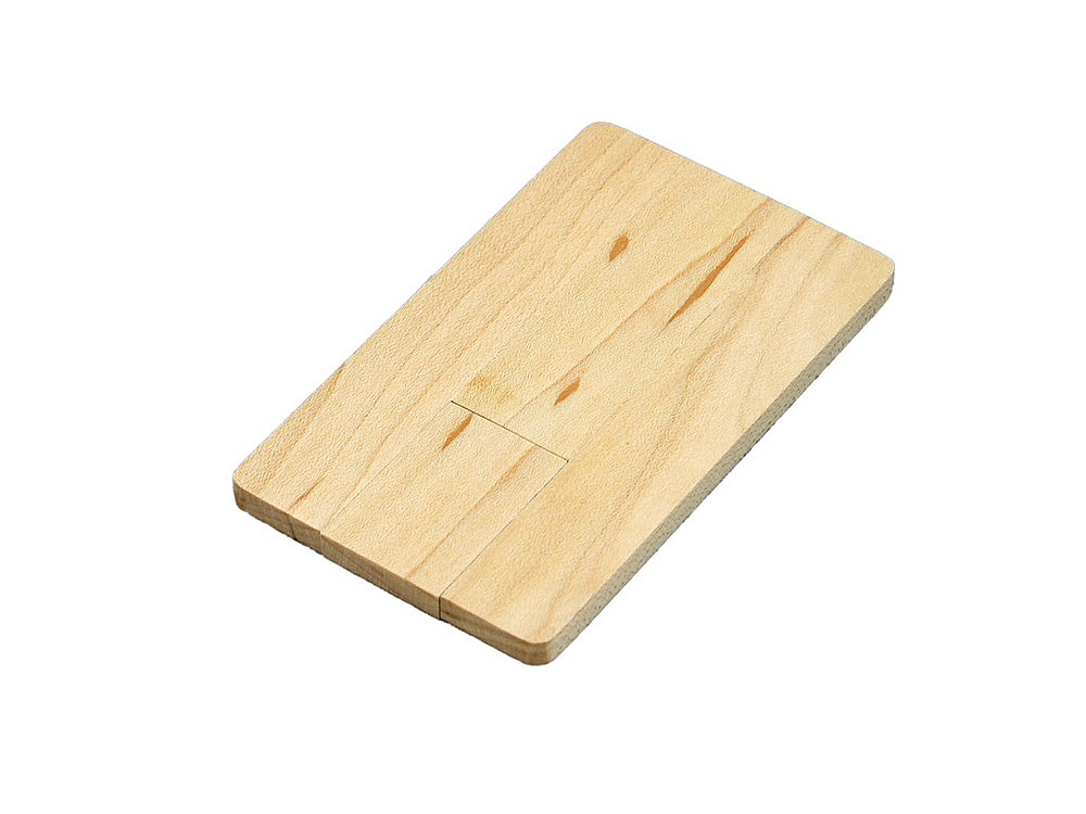 Флешка в виде деревянной карточки с выдвижным механизмом, 8 Гб, коричневый Флешка в виде деревянной карточки с выдвижным механизмом, 8 Гб, коричневый