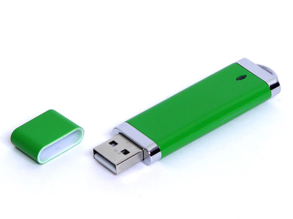 USB-флешка промо на 128 Гб прямоугольной классической формы, зеленый USB-флешка промо на 128 Гб прямоугольной классической формы, зеленый