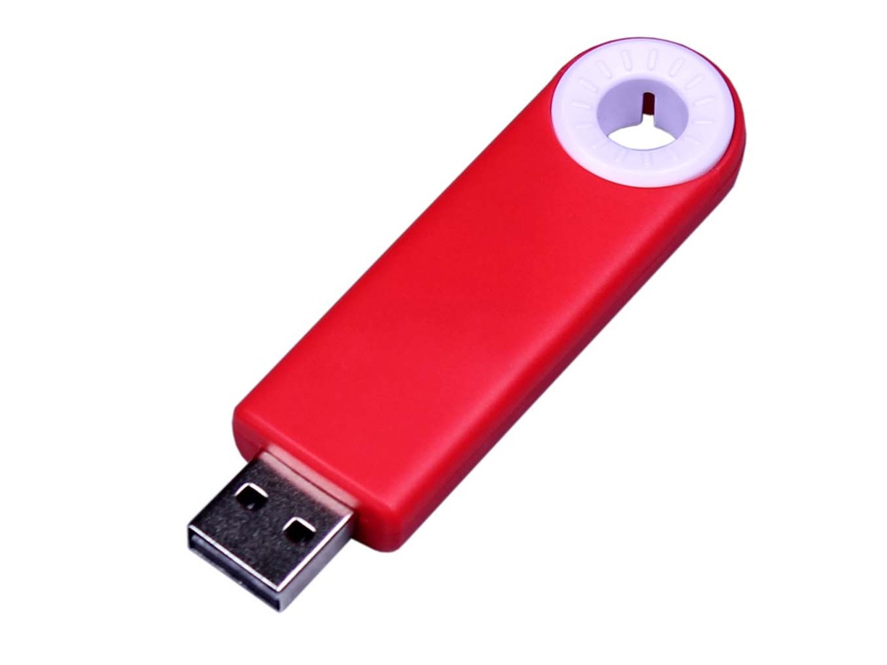 USB-флешка промо на 32 Гб прямоугольной формы, выдвижной механизм, красный USB-флешка промо на 32 Гб прямоугольной формы, выдвижной механизм, красный