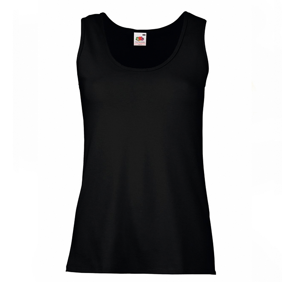 Майка женская "Lady-Fit Valueweight Vest", черный_L, 100% х/б, 165 г/м2