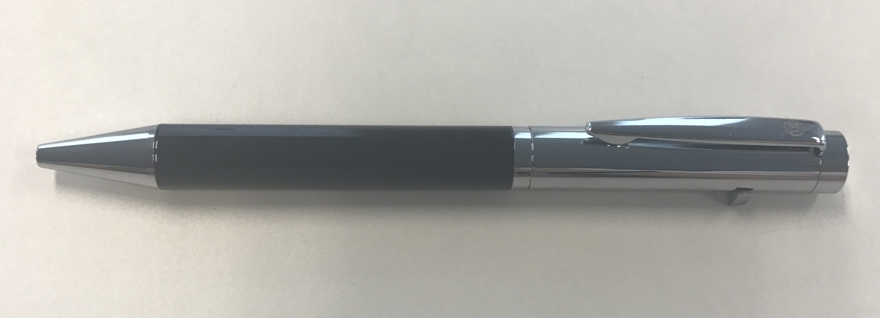 JAZZY, ручка шариковая, хром/черный, металл