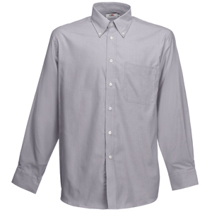 Рубашка "Long Sleeve Oxford Shirt", светло-серый_L, 70% х/б, 30% п/э, 135 г/м2