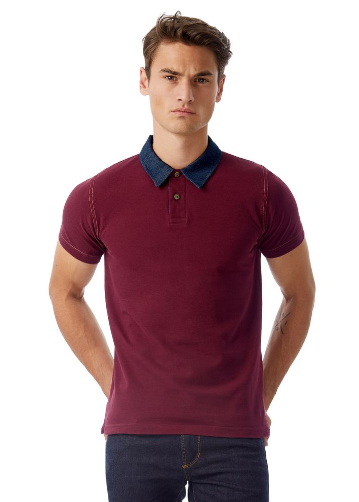 Рубашка поло мужская DNM Forward бордовая, размер XL