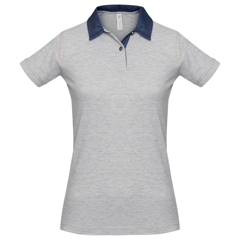 Рубашка поло женская DNM Forward серый меланж, размер M