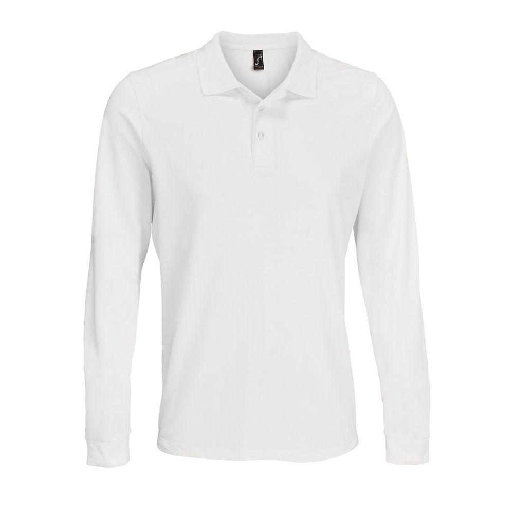 Рубашка поло с длинным рукавом Prime LSL, белая, размер XS