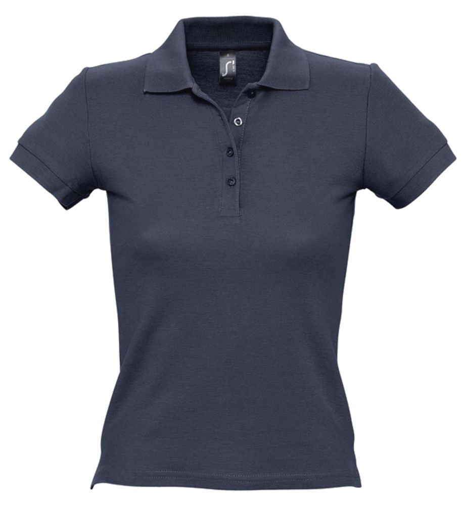 Рубашка поло женская People 210 темно-синяя (navy), размер L