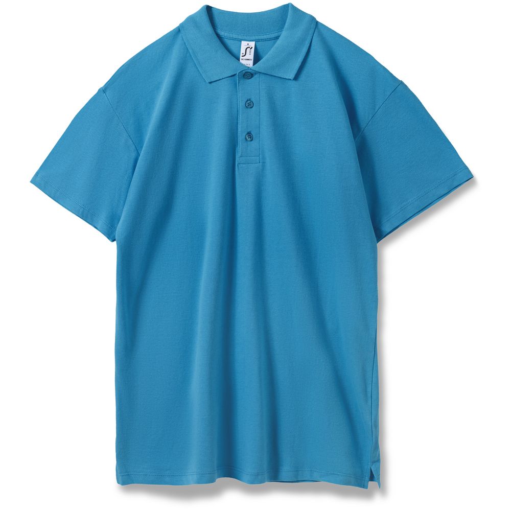 Рубашка поло мужская Summer 170 ярко-бирюзовая, размер XS