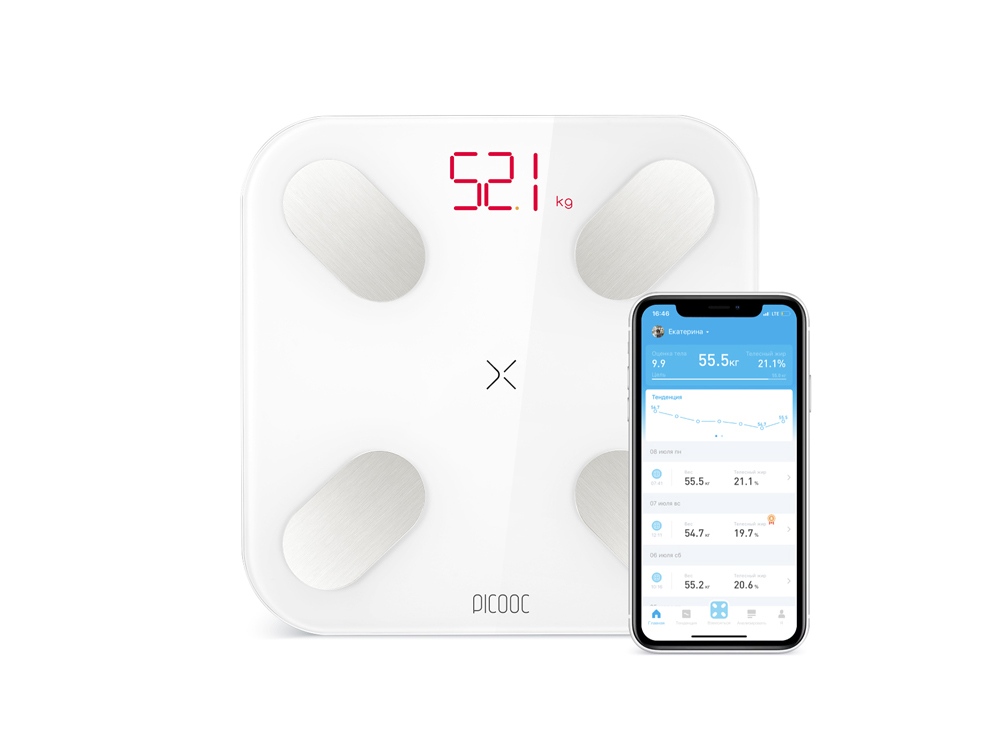 Умные диагностические весы Picooc S1 Pro White V2 (6924917717384), белый