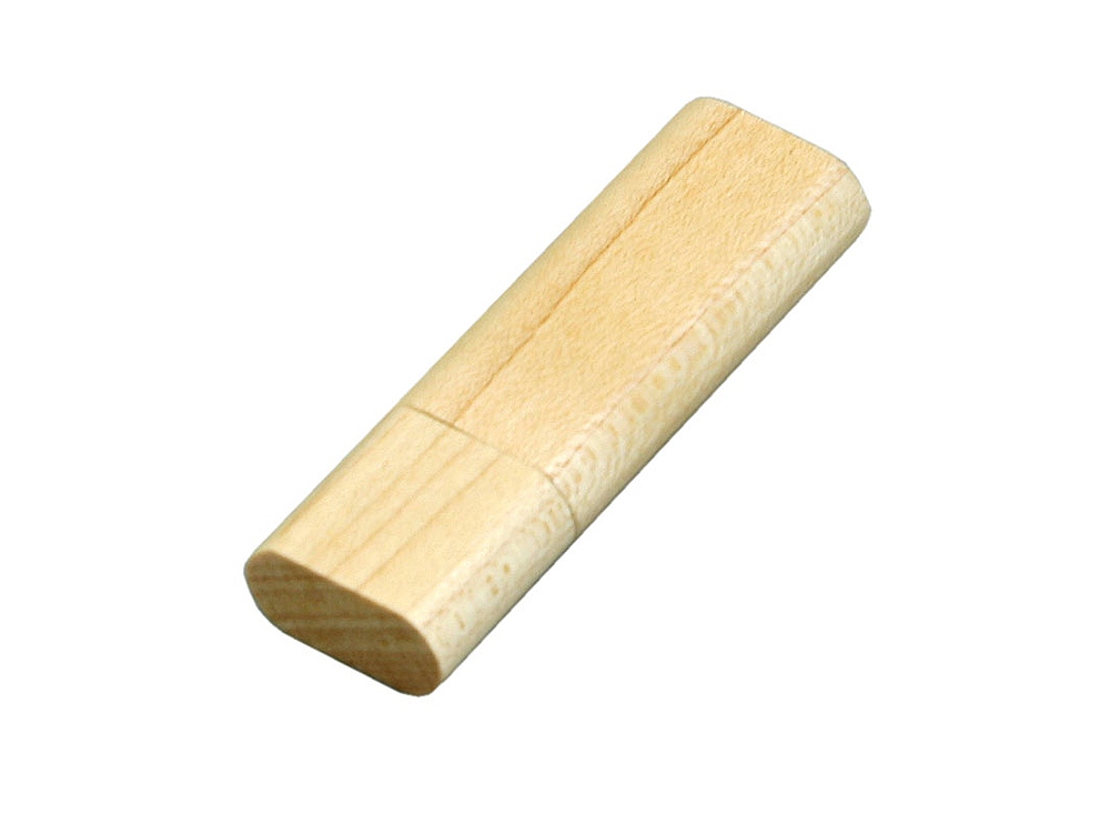 Флешка эргономичной прямоугольной формы, с округленными краями, дерево, 32 Гб, коричневый