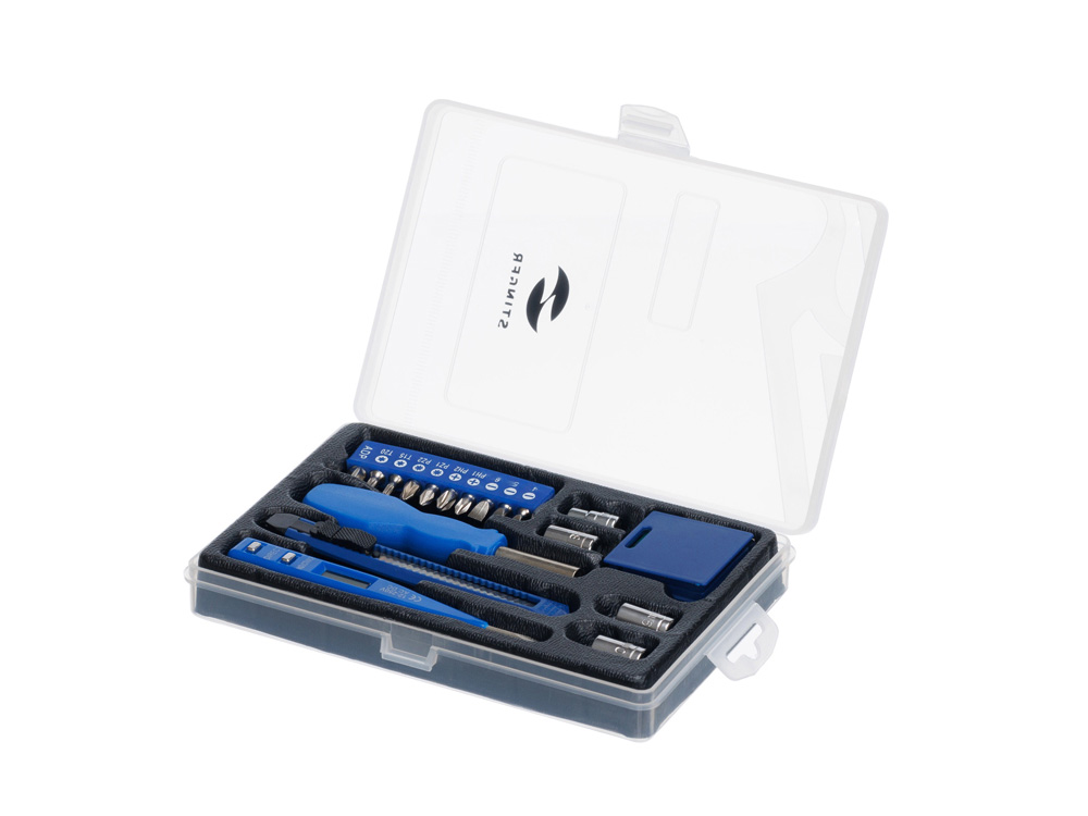 Мультитул Stinger, 100x35 мм, 12 функций, сталь/алюминий, чёрный, в комплекте нейлоновый чехол