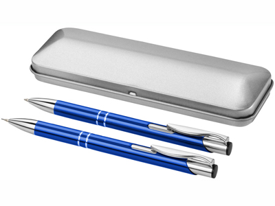 Набор Dublin: ручка шариковая, карандаш механический, ярко-синий в бархатном футляре