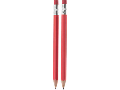 Набор Даллас: ручка шариковая, карандаш с ластиком в футляре, красный