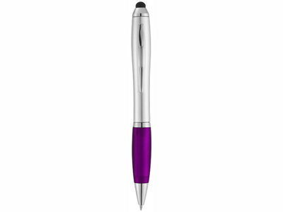 Ручка-стилус шариковая Nash, серебристый/пурпурный