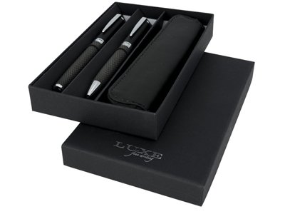 Подарочный набор Legatto из блокнота формата А6 и шариковой ручки, черный