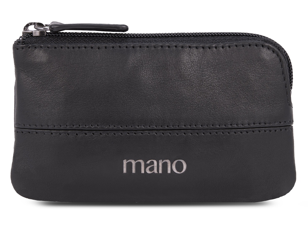 Ключница Mano Don Romeo, с RFID защитой, натуральная кожа в чёрном цвете, 11 х 2 х 7 см