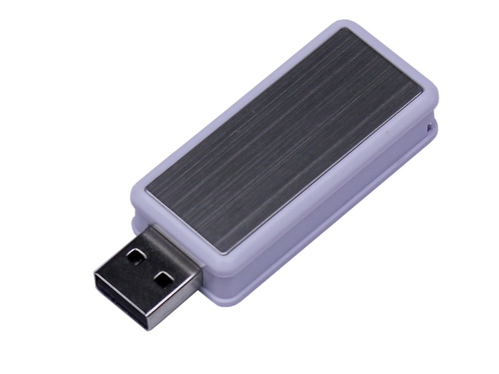 USB-флешка промо на 32 Гб прямоугольной формы, выдвижной механизм, желтый