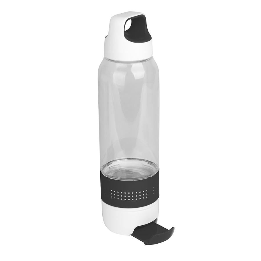 Бутылка с полотенцем "TRAINER", пластик, микрофибра, 500 мл., черный