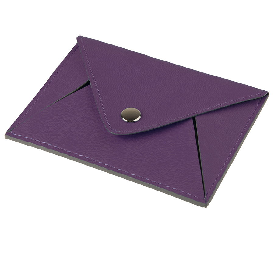 Холдер для карт "Sincerity", 7*11,5 см, PU, фиолетовый с серым