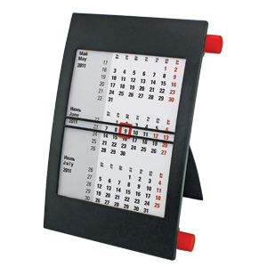 Календарь настольный на 2 года; черный с красным; 18х11 см; пластик