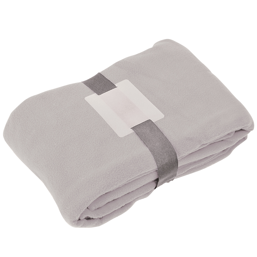 Плед "Уютный" с карманами для ног;  серый, 130x150см, 260 гр. вышивка