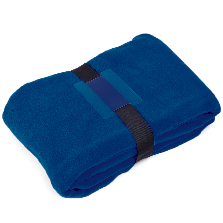 Плед "Уютный" с карманами для ног; синий, 130x150 см; флис 260 гр/м2;