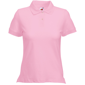 Поло "Lady-Fit Polo", светло-розовый_L, 97% х/б, 3% эластан, 220 г/м2
