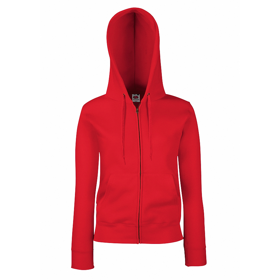 Толстовка "Lady-Fit Hooded Sweat Jacket", красный_XL, 75% х/б, 25% п/э, 280 г/м2