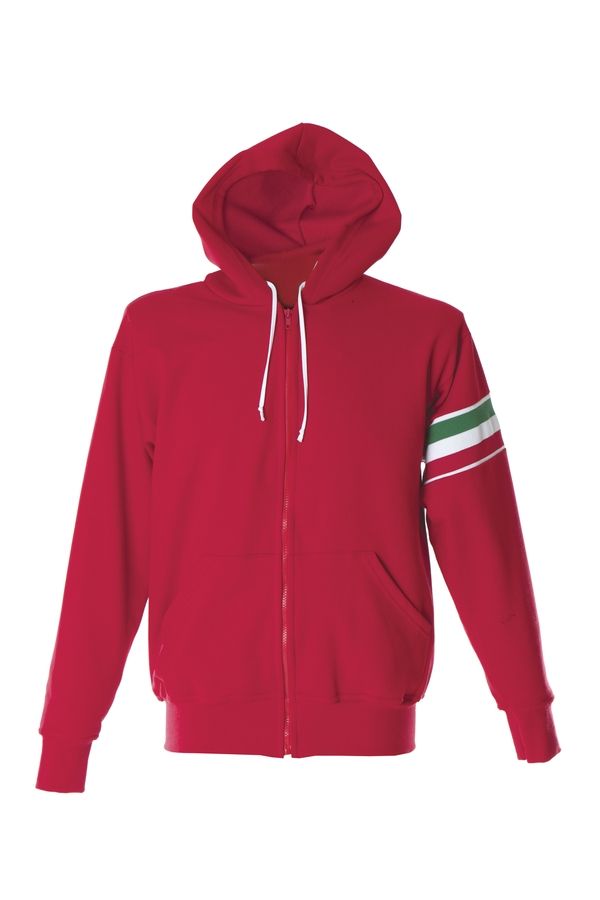 VERONA Толстовка Италия с капюшоном, на молнии, красный, размер XXL