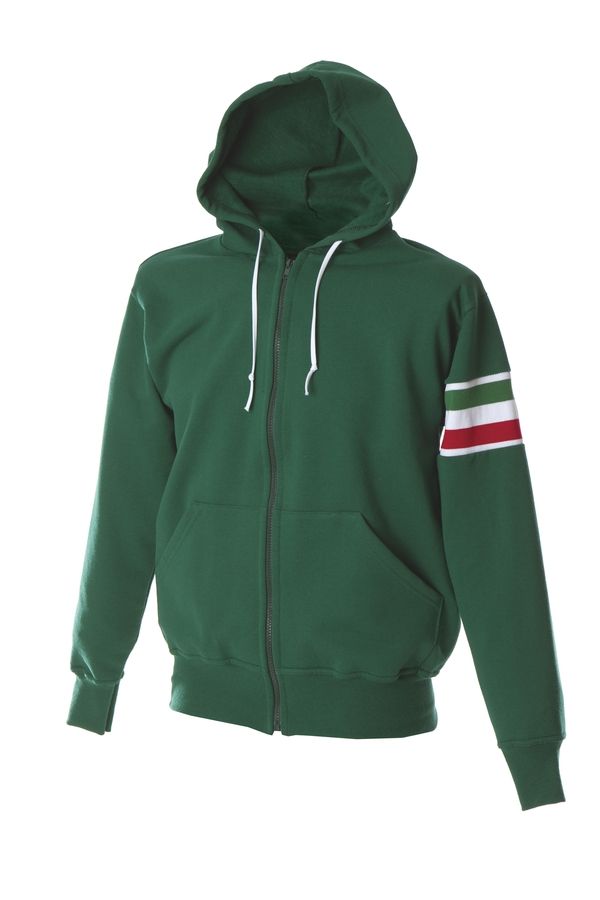 VERONA Толстовка Италия с капюшоном, на молнии, зеленый, размер S