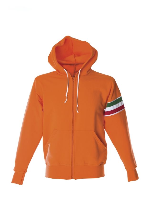 VERONA Толстовка Италия с капюшоном, на молнии, оранжевый, размер S