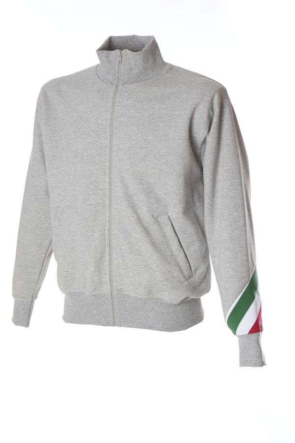 PESARO Толстовка Италия воротник-стойка, на молнии, серый меланж, размер M