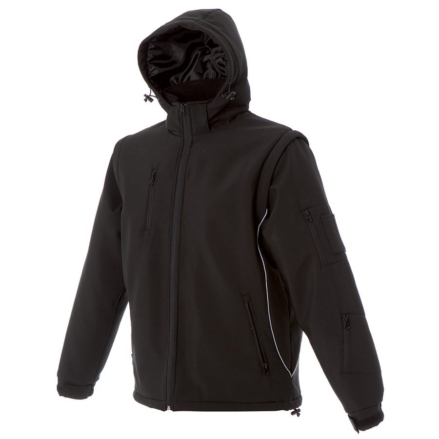 Куртка мужская софтшелл "Locarno", черный_M, 96% полиэстер, 4% эластан; подкладка: 100% полиэстер