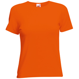 Футболка "Lady-Fit Crew Neck T", оранжевый_XS, 95% х/б, 5% эластан, 210 г/м2