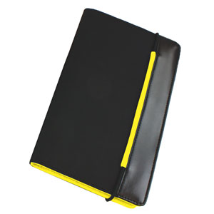 Визитница "New Style" на резинке  ( (60 визиток); черный с желтым; 19,8х12х2 см; нейлон;