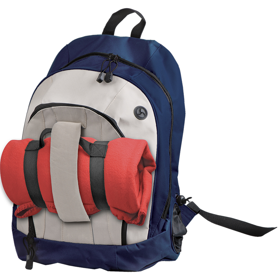 Рюкзак "Adventure"; синий с белым; 32х44х17 см; полиэстер